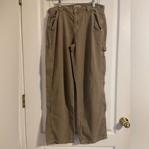 Garage Women's Tan Cargo Wide Leg Distressed Pants Size 7 Basic Skater Grunge‎